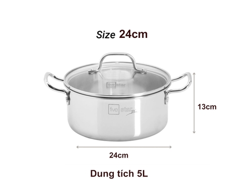 Bộ 3 Nồi 3 Lớp Đáy Liền FPB3002 Fivestar ảnh 2