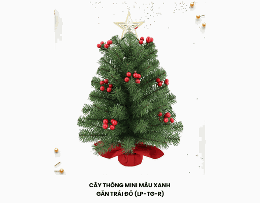 Cây Thông Mini 2 Chiều Trái Đỏ LP-T15G-R Chaang Chiia ảnh 1