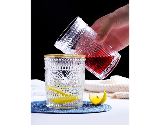 Ly Thủy Tinh Thấp Baroque Viền Vàng 300ml La Fonte ảnh 1