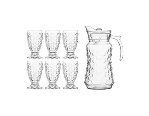 Bộ Bình Ly Thủy Tinh Fish Scale 7 Món YZH-34/L76 Deli ảnh 0