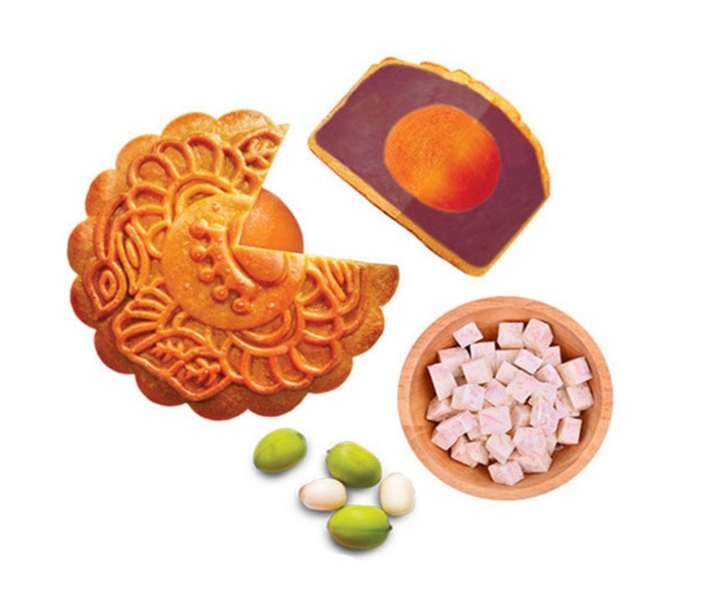 Bánh Nướng Trung Thu Khoai Môn Hạt Sen 2 Trứng 210g