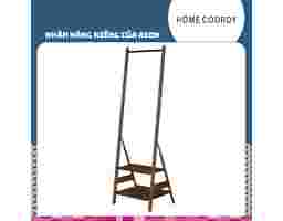 Kệ Treo Quần Áo Gỗ Màu Nâu Đậm 50x41x160cm HÓME CÓORDY
