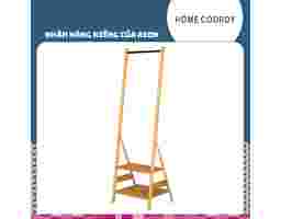 Kệ Treo Quần Áo Gỗ Màu Gỗ Tự Nhiên 50x41x160cm HÓME CÓORDY