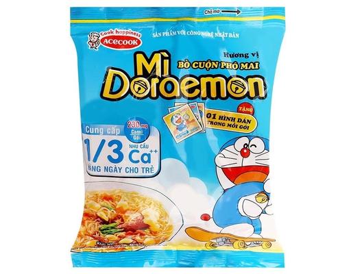 Mì Doraemon Vị Bò Cuộn Phô Mai Gói 62G ACECOOK