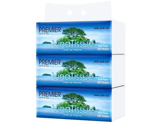 Lô 2+1 Khăn Giấy Rút 2 Lớp - 280 Tờ x 3 Gói Vinatissue