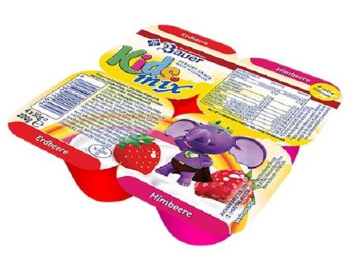 Phô Mai Hoa Quả Kids Mix Vị Dâu Mâm Xôi - 4 x 50g Bauer