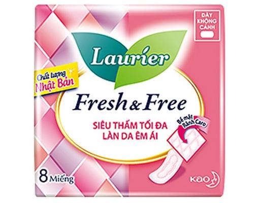 Băng Vệ Sinh Fresh & Free Siêu Dày Không Cánh 8 Miếng Laurier
