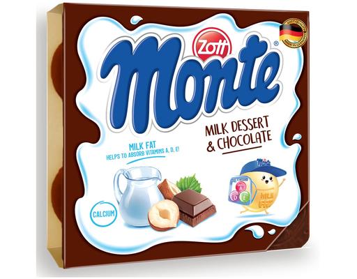 Lốc 4 Hộp Váng Sữa Vị Socola - 4 x 55g Monte
