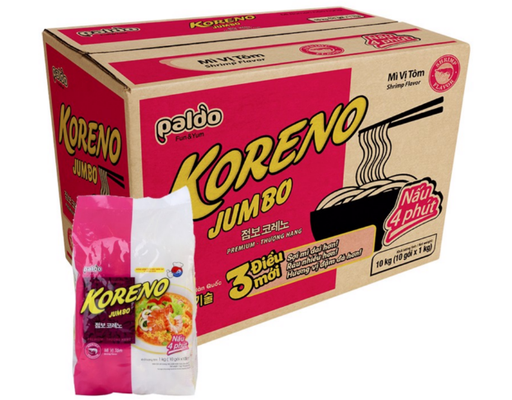 Thùng 10 Lốc Mì Jumbo Vị Tôm - 03042038 Koreno