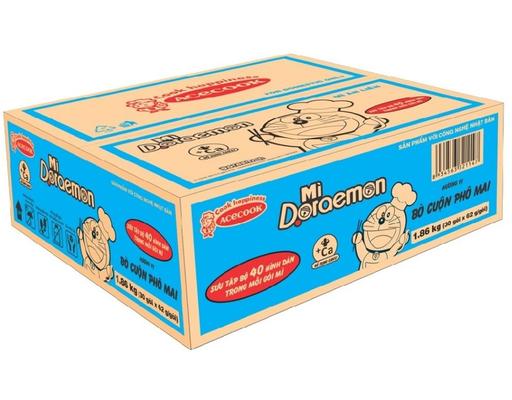 Thùng 30 Gói Mì Doraemon Bò Cuộn Phô Mai 62g - 02310633 ACECOOK