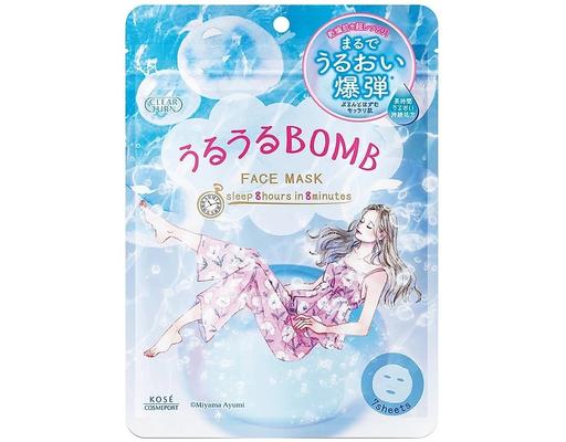 Mặt Nạ Dưỡng Ẩm & Trắng Da Clear Turn Uruuru 7 Miếng Kosé