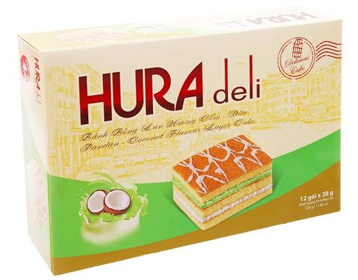 Bánh Bông Lan Deli Hương Cốm - Dừa 336g Hura