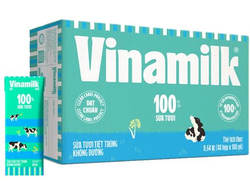 Thùng 48 Hộp Sữa Tươi Tiệt Trùng Vinamilk Không Đường 180ml Vinamilk