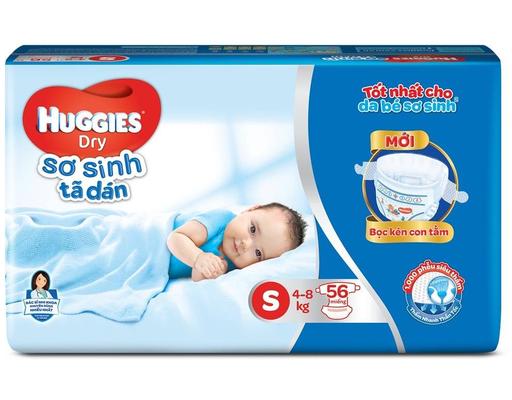 Huggies Tã Dán Sơ Sinh Dry S56 Cho Bé 4-8kg 56 Miếng