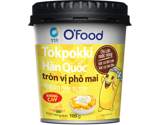 Bánh Gạo Ly Tokpokki Vị Phô Mai Không Cay 105g O'food