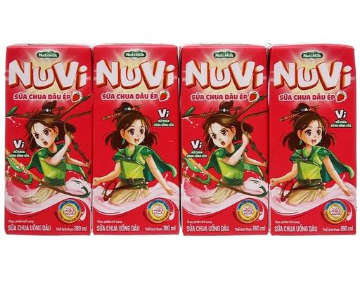 Lốc 4 Sữa Chua Uống Vị Dâu Có Thạch 170ml Nutifood