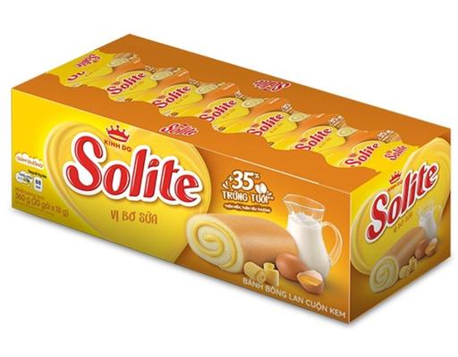 Bánh Swiss Cuộn Kem Vị Bơ Sữa 360g Solite