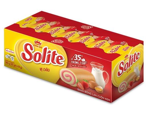 Bánh Swiss Cuộn Kem Vị Dâu 360g Solite
