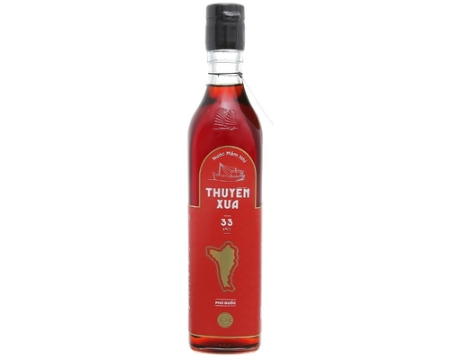 Nước Mắm Thuyền Xưa 33 Độ Đạm Chai Đỏ 500ml Thuyền Xưa
