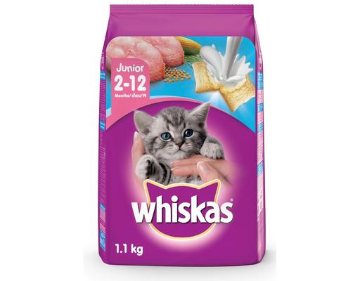 Thức Ăn Dạng Hạt Cho Mèo Con Vị Cá Biển Và Sữa Junior Ocean Fish Milk 1.1kg Whiskas