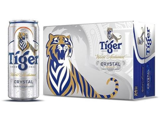 Thùng 24 Lon Bia Tiger Crystal (Bạc) 330ml Tiger