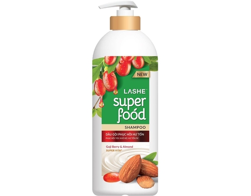 Dầu Gội Phục Hồi Hư Tổn Chiết Xuất Kỷ Tử Và Hạnh Nhân 640g LASHE Superfood