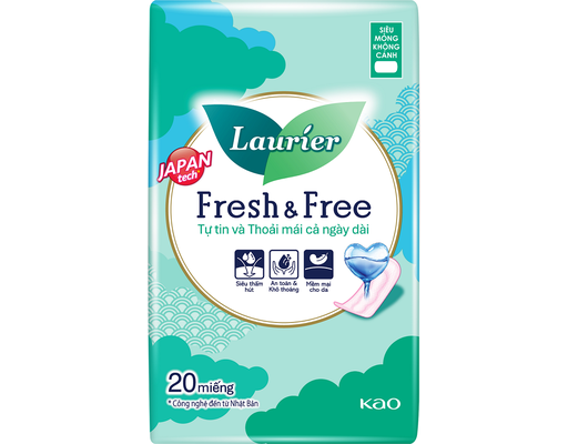 Băng Vệ Sinh Fresh & Free Siêu Mỏng Không Cánh 20 Miếng Laurier