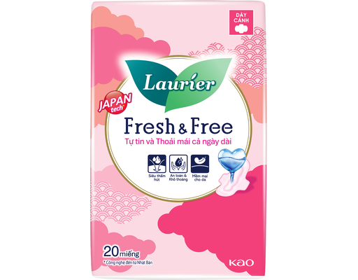 Băng Vệ Sinh Fresh & Free Dày Cánh 20 Miếng Laurier