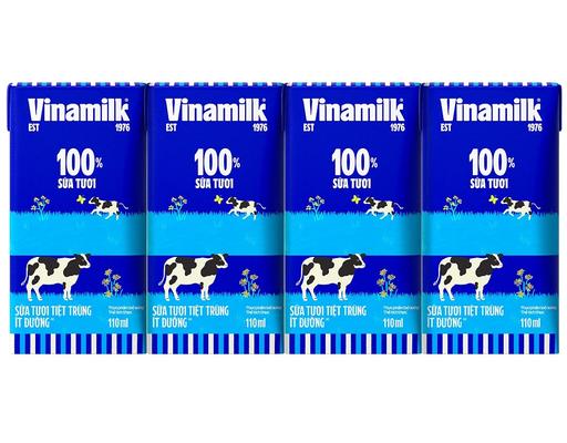 Lốc 4 Hộp Sữa Tươi Tiệt Trùng Ít Đường Vinamilk 110ml Vinamilk
