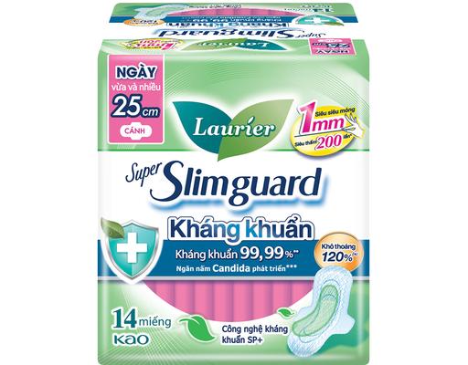 Băng Vệ Sinh Kháng Khuẩn Siêu Mỏng Cánh 1mm 25cm 14 Miếng Laurier