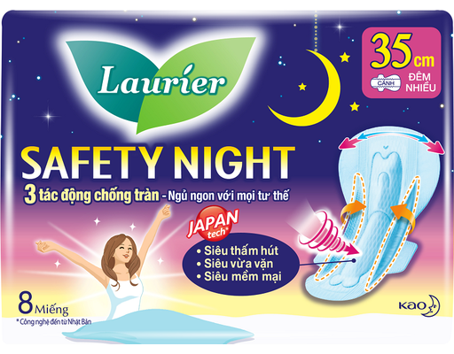 Băng Vệ Sinh Ban Đêm 35cm 8 Miếng Laurier