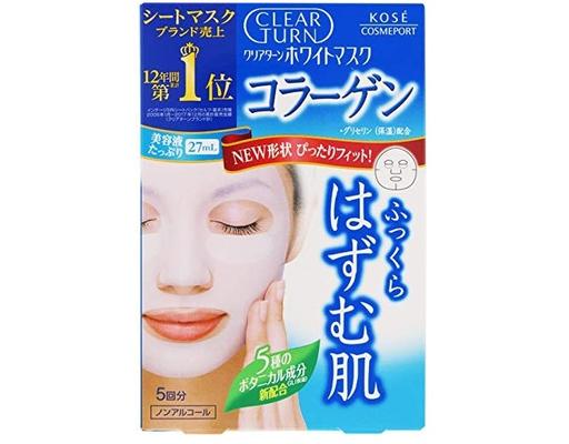 Mặt Nạ Clear Turn Collagen Cấp Ẩm Trắng Da 5 Miếng Kosé