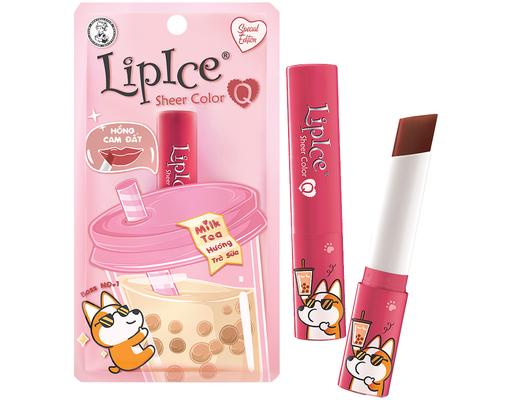 Son Dưỡng Có Màu Tự Nhiên Sheer Color Q Milk Tea Hương Trà Sữa Màu Hồng Cam Đất 2.4g LipIce