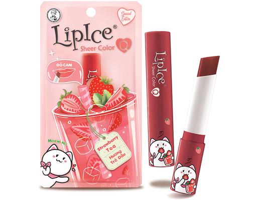 Son Dưỡng Có Màu Tự Nhiên Sheer Color Q Strawberry Tea Hương Trà Dâu - Màu Đỏ Cam 2.4g LipIce