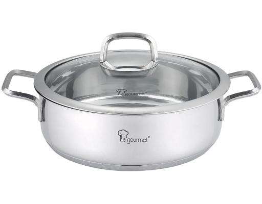 Nồi Inox Nova Cuisine 24cm Cạn Nắp Kính La Gourmet