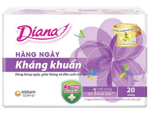 Băng Vệ Sinh Hàng Ngày Siêu Thấm Kháng Khuẩn 20 miếng Diana