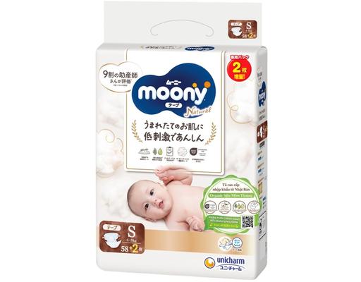 Moony Tã Dán Natural S58 Cho Bé Từ 4-8kg 58 Miếng