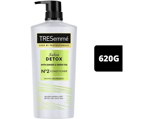Dầu Xả Gừng & Trà Xanh Sạch Sâu Salon Detox 620g TRESemmé
