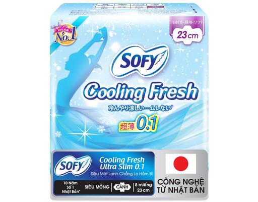 Băng Vệ Sinh Siêu Mỏng Cánh Mát Lạnh Cooling Fresh Ultra Slim 23cm 8 Miếng Sofy