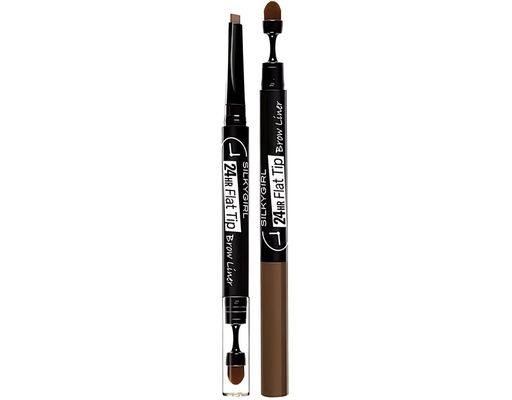 Chì Kẻ Mày Hai Đầu Lâu Trôi 24h Flat Tip Màu Nâu Đen #02 Dark Brown 0.15g Silkygirl