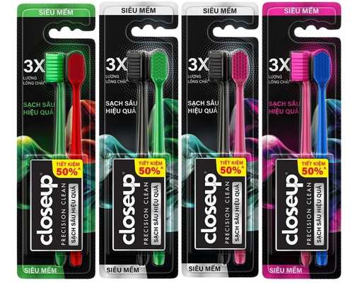 Lô 2 Bàn Chải Đánh Răng Sạch Sâu Hiệu Quả Precision Clean Closeup