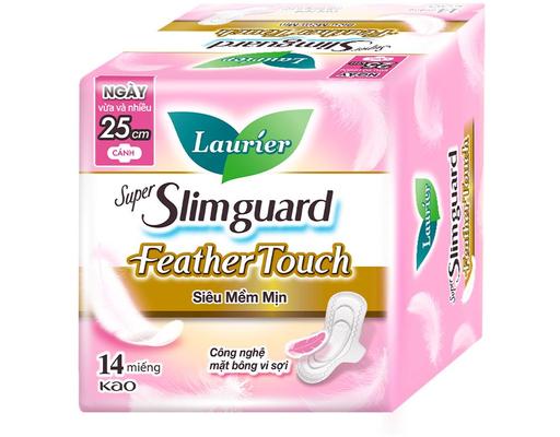 Băng Vệ Sinh Siêu Mềm Mịn Mỏng Cánh Feather 25cm 14 Miếng Laurier
