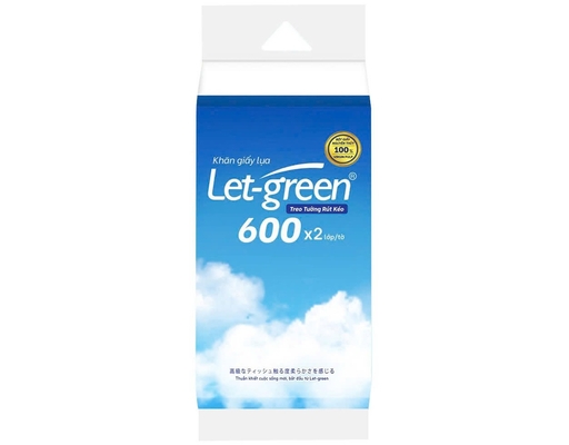 Khăn Giấy Lụa Treo Tường Rút Kéo Đa Năng 600 Tờ Let-green