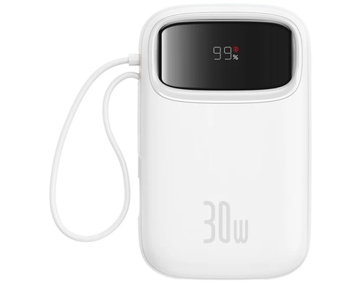 Sạc Dự Phòng Qpow 2 Digital Display 10000mAh 30W Màu Trắng Baseus