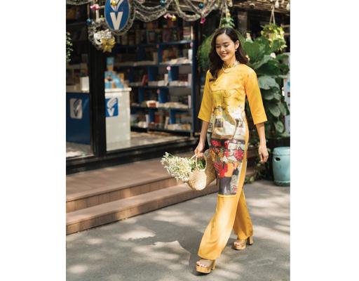 Áo Dài Gấm Vàng AD14-VPP F2 Fashion & Freedom