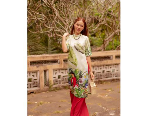 Áo Dài Gấm Xanh Lá AD14-XLC F2 Fashion & Freedom
