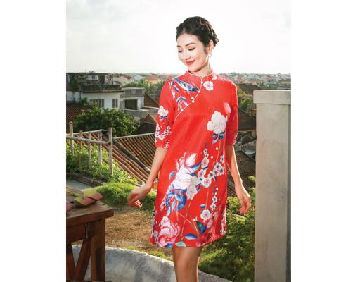 Áo Dài Gấm Đỏ AD21-D F2 Fashion & Freedom