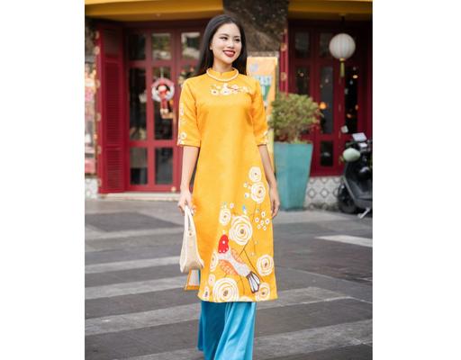 Áo Dài Gấm Vàng AD14-VH F2 Fashion & Freedom