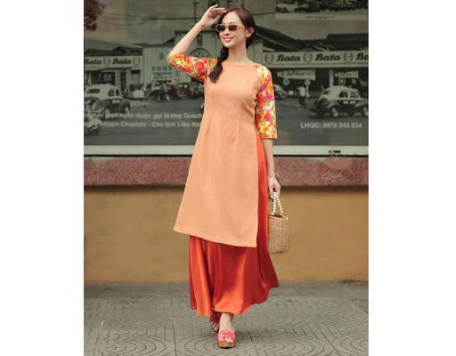 Chân Váy Lụa Cam VAD06-CAM NGOI F2 Fashion & Freedom