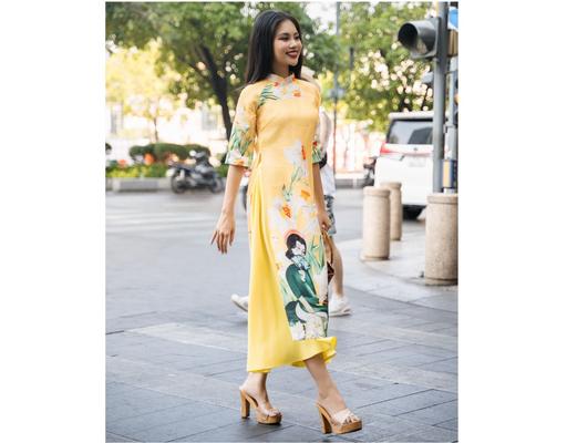 Chân Váy Lụa Vàng VAD06-VANG F2 Fashion & Freedom